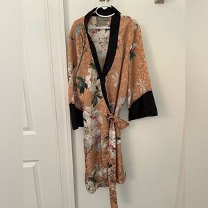 ASOS Floral Kimono Dress- Gold and Black